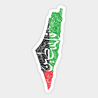 Free Palestine map and flag فلسطين Sticker